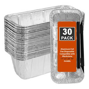 lot 8205 image: Whaleme Grease Cup Liners Compatible with Blackstone Griddle 5017 - Griddle Accessories, Disposable Grill Tray, Aluminum Foil Drip Pan Grease Catcher Cup Liner for 17, 22, 28, 36 Inch (30 Pack)