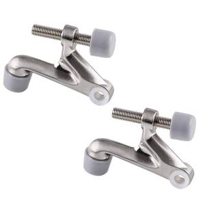 lot 8219 image: Midofar Triumph Hardware 2 Pack Hinge Pin Door Stopper,Adjustable Heavy Duty Door Stopper 2-38inx1516in,Brushed Satin Nickel,Gray Rubber Bumper Tips
