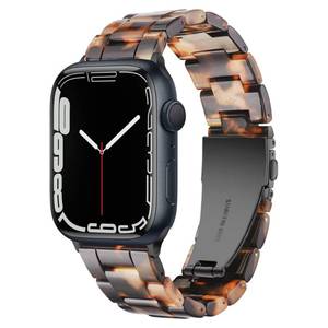 lot 8223 image: Light Apple Watch Bands-Fashion Resin Apple Watch Series 11 band,iWacth Bands,Apple Watch Bands for Women,Compatible with Apple Watch Series 10 9 8 7 SE 6 5 4 3 1 Ultra 2 1-Tortoise Stone for Black,38mm40mm41mm42mm(Series 11 10)