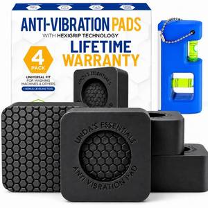 lot 8226 image: Anti Vibration Pads for Washing Machine and Dryer (Set of 4) - Washer Anti Vibration Pads with HexiGrip - Washing Machine Accessories and Leveling Pads - Vibration Dampening Mat