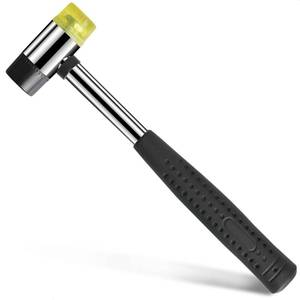 lot 8227 image: Small Rubber Mallet Hammer 1in, 25 mm Double-Sided Head, Non-Slip Grip