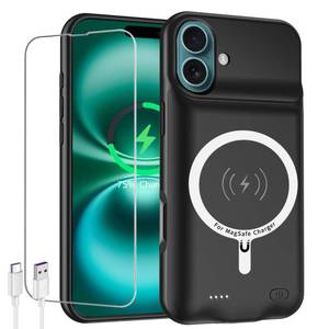 lot 8237 image: Battery Case for iPhone 16,Upgraded 10000mAh High Capacity Rechargeable Portable Protective Extended Charger Case Wireless Charging Compatible with iPhone 16 (6.1 inch) Charging Case and Carplay (Black)