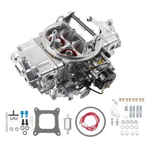 lot 9933 image: Dasbecan BR-67255 Carburetor 4150 Model 650 CFM 4 Barrel Compatible with Holley Quick Fuel Brawler Diecast Carburetors, Mechanical Secondaries and Electric Choke