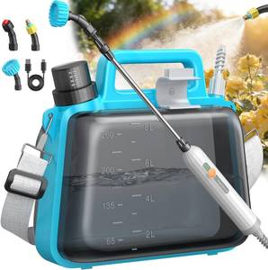 lot 9935 image: Battery Powered Garden Sprayer 2 Gallon, Electric Pump Sprayer with 3 Mist Nozzles, Rechargeable Handle, Telescopic Wand, Adjustable Strap, Water Spray Weed Sprayer for Lawn, Garden, Yard, Plants