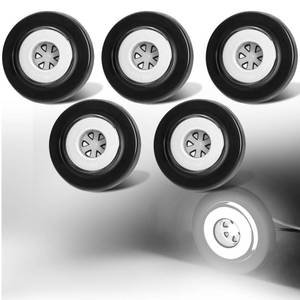 lot 9952 image: WahMOTOTin 5Pcs 2in inch Round Halo 12 LEDs Trailer Boat Clearance Side Marker Reverse Back Up Lights wRubber Grommet Sealed Waterproof IP67 for TruckRVVan, DC 12V(Clear Lens_White Light)
