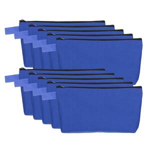lot 9957 image: uxcell Canvas Makeup Bags, 10 Pcs Travel Cosmetic Bags Bulk, Multipurpose Plain Toiletry Zipper Pouches Blank DIY Craft Bags Pencil Bag for Women Teens, Dark Blue