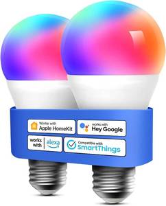 lot 10010 image: meross Smart LED Light Bulb, Supports Apple HomeKit Dimmable E26 Multicolor