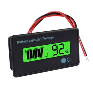 lot 10464 image: DC 12V Battery Meter Battery Capacity Voltage Monitor Gauge Indicator DC 24V 36V 48V 72V Lead-Acid Lithium ion Battery Tester for Golf Cart RV Marine Boat Club Car Motorcycle with Alarm (Green)
