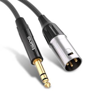 lot 10483 image: Tisino Male XLR to 14in TRS Balanced Microphone Cable, Nylon-Braid, 6.6FT