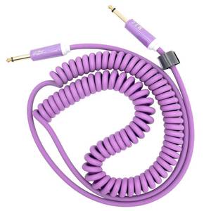 lot 10496 image: Aestivate 16ft5m Coiled Guitar Cable Electric Instrument Cable Curly Instrument Cable Stretchable Straight to Straight Dual Straight Plugs(Purple)