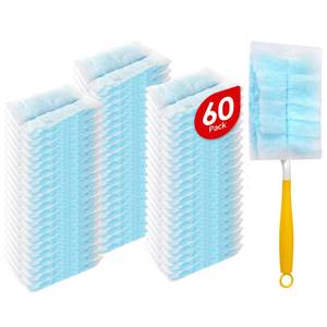 lot 11107 image: FURCIELOS 60 Count Microfibre Feather Duster Refills Compatible with Swiffer Dusters, Disposable Static Dust Removal Refills, Multi-Surface Duster with 1 Pcs Short Handle(Unscented, Pack of 1)