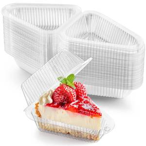 lot 11114 image: Zezzxu 50 Pack Triangle Cake Slice Containers To Go Dessert Boxes