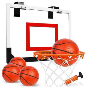 lot 11126 image: TOY Life Basketball Hoop Indoor for Kids Over The Door Office Basketballhoop for Teens and Adults Mini Hoops Door Room Goal with 4 Balls (Slight Use)