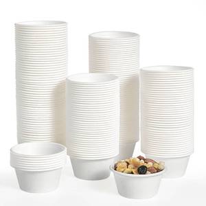 lot 11157 image: ECOLipak 200 Pack 2 oz Compostable Portion Cups, Biodegradable Souffle Cups
