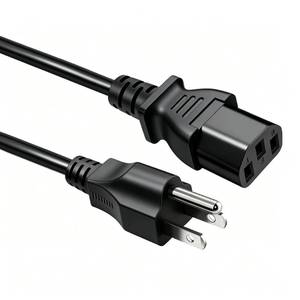 lot 12117 image: 5 FT 18AWG 3 Prong Plug 10 Amps 125 Volts AC Power Cable Compatible with Electronics, Samsung, Laptop,TV, Sharp, Sony, AOC, Vizio, Acer, Dell,Computer Monitor, Printer 1.5 Meter PC Power Cord
