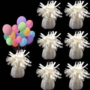 lot 12127 image: Moretreat balloon weights are perfect for parties, birthdays, weddings. Each pack includes 6PCS durable weights that easily decorate balloons and elevate any celebration.(White100g)
