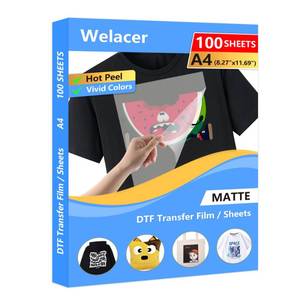 lot 12128 image: DTF Transfer Film A4 100 Sheets,Double-Sided Thick Matte Pretreat Sheets