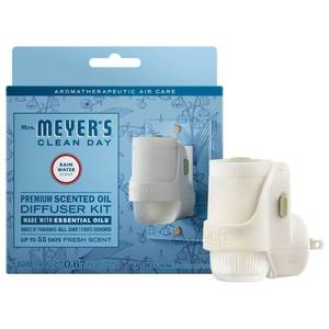 lot 12130 image: Mrs. Meyerfts Clean Day Premium Scented Oil Plug-In Diffuser Air Freshener Starter Kits - Rain Water - 1 Warmer  1 Refill - 0.67 fl oz