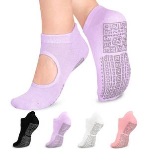 lot 12138 image: Non Slip Grip Yoga Socks for Women with Cushion for Pilates, Barre, Home