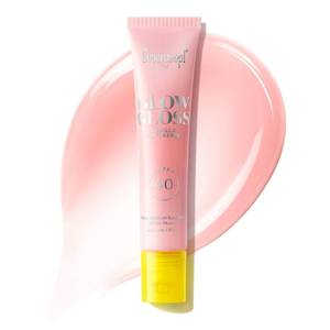lot 12143 image: Supergoop Glow Gloss SPF 40 Lip Balm, Vanilla Soft Serve (Sweet Cream Flavor, Sheer Soft Pink Tint) - Broad Spectrum Protection with a Non-Sticky, High-Shine Finish - 0.5 fl oz