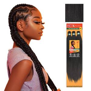 lot 12155 image: Sensationnel X-Pression Prestretched Braids-3X 58in,2pk 1B OFFBLACK