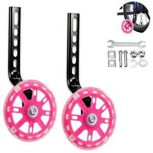 lot 12162 image: Training Wheels for Kids, Heavy Duty Bicycle Stabiliser Flash Mute Wheel Mounted Kit compatible for bikes 12 14 16 18 20 Inch - 1 Pair