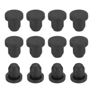 lot 12167 image: uxcell 35Pcs Silicone Hole Plug 6.5mm, Black High Temp T Type Rubber Stoppers for 5.8-6.3mm Hole, Solid Waterproof Button Hole End Covers for Powder Coating, Sealing Plugs, Pipe Holes