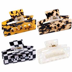 lot 12185 image: Jayongnee Square Medium Hair Claw Clips Tortoise Shell Acrylic