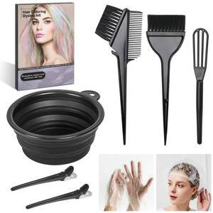 lot 12190 image: ROOHUA 8 Pcs Hair Dye Kit with Brush, Reusable Home Salon Color Hair Tools