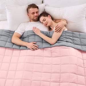 lot 13732 image: King Size Weighted Blanket for Adults (20 lbs, 80in x 87in, Pink Grey) Cooling Heavy Blanket for Sleeping Perfect for 190-210 lbs, Breathable Blanket for Adults and Couple All Season, Machine Washable