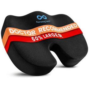 lot 13764 image: Everlasting Comfort Doctor Recommended Memory Foam Seat Cushion for Office Chairs and Car - Ergonomic Office Desk Accessories - Cushions for Tailbone Pain Relief, Sciatica (Black, X-Large)