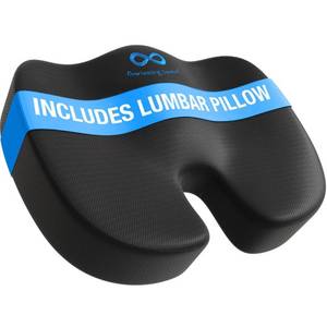 lot 13768 image: Everlasting Comfort Doctor Recommended Memory Foam Seat Cushion for Office Chairs and Car - Ergonomic Office Desk Accessories - Cushions for Tailbone Pain Relief, Sciatica (Black Airflow Lumbar, Large)