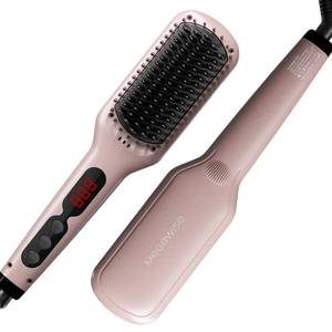 lot 14164 image: MegaWise Hair Straightener Brush KL1025-2-in-1 Ionic Hair Straightening and Detangling Brush with Adjustable Temperature, Anti-Scald Technology, and Auto Shut-Off - Ideal for All Hair Types