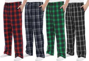 lot 14165 image: Motarto Menfts  3 Pack Pajama Pants Flannel Plaid Pajama Sleep and Lounge PJ Bottoms Warm Sleepwear with Drawstring Pockets 10-12 Y