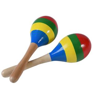 lot 14180 image: Maracas Hand Percussion Rattles, Wooden Rumba Shaker Musical Instrument for Kids Adults, Set of 2