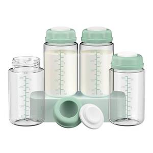 lot 14182 image: IVARONAL 4 Pack 10oz Wide-mouth Breastmilk Storage Bottle for Momcozy 22oz Portable Breast Milk Cooler, Pumping Storage Containers Compatible with Spectra S1S29 PlusSGMotif Luna (4PCGreen Lids)