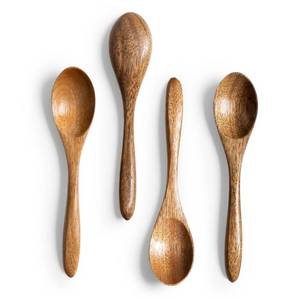 lot 14183 image: Hefild Small Wooden Spoons for Eating, 4-Piece Set, 5.8 Inch, Honey Spoons