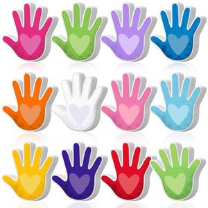 lot 14208 image: Kisston 360 Pcs Hands with Heart Cutouts Paper 3.9 Inch Assorted Color Die Cuts for DIY Craft Projects School Classroom Bulletin Board Decor