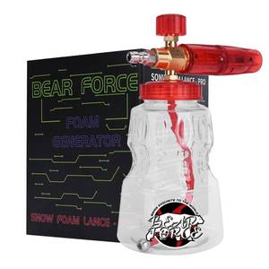 lot 14211 image: BEAR FORCE Pressure Washer Brass Foam Cannon Foam Generator Snow Foam Lance with 14in Quick Connector and 1.25mm and 1.10mm Orifice Nozzle, 360° Adjustable Thicker Snow Foam with 32 oz Soap Car Wash