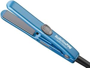 lot 14222 image: BaBylissPRO Nano Titanium Mini Flat Iron Hair Straightener, 0.5in Hair Straightener Iron for Touch Ups and All Hair Types, Perfect for Travel