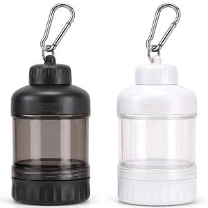 lot 14227 image: BooMetCheer 2 Pack Protein Powder Container to Go with Keychain and Keyring, Large Capacity, Clear, Leakproof, Ideal for workouts, fitness, or travel