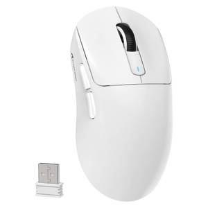 lot 14229 image: MAMBASNAKE Attack Shark X3 Wireless Gaming Mouse, 49g Ultralight, PixArt PAW3395 26000 DPI, Bluetooth2.4Ghz Wired Tri-Mode, 200Hrs Rechargeable Battery, Kailh GM8.0 Switch for PCMACWin - White