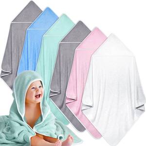 lot 14263 image: Chumia 6 Pack Baby Bath Towel Coral Fleece Soft Absorbent Newborn Hooded Towel for Kid 30 x 30 Inch Toddler Bath Blanket for Babies Infant Shower Gift(Multicolor)