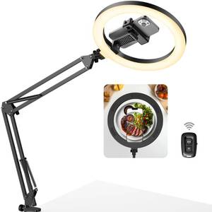 lot 19285 image: InnoGear Overhead Phone Mount Ring Light with Stand for Desk Canvas Lamp