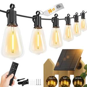lot 19286 image: Brightown 76FT Solar String Lights Outdoor, 232 Shatterproof LED Lights (Round Bulb, Approx 100ft)