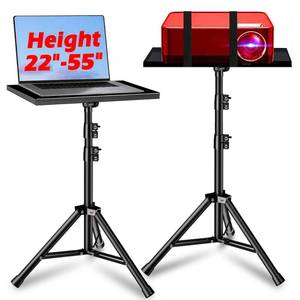 lot 19288 image: REHOSEUP Projector Stand, 33LB Load Bearing and 22-55in Height Adjustable, for ProjectorLaptopDJ Gear, OutdoorOfficeStudio - Stable Base (Black)