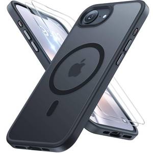 lot 20012 image: miracase for iPhone 16e case and iPhone 17e Case for MagSafe with 29H Screen Protectors TOP Military-Grade Protection Shockproof with Velvet Touch for iPhone 16e17e Phone Case 6.1in, Matte Black