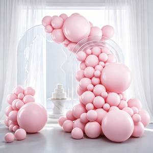 lot 20020 image: RUBFAC Pink Balloons Pastel Pink Balloon Arch Kit Different Sizes 129pcs