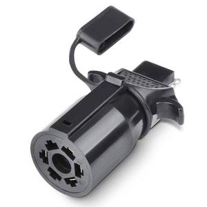 lot 20025 image: AutoSonic 7 Pin Blade to 4 Pin Flat Trailer Adapter  Female Trailer Connector Plug  7 Way to 4 Way Converter  Flat Connection  Weatherproof Design