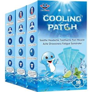 lot 20027 image: 30 Sheets EasYeah Cooling Patches for Fever Discomfort and Migraine Relief